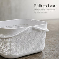 Portable Thickened Plastic Storage Basket for Bathroom and Home
