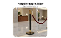 Thickened Pole Stainless Steel Stanchion Post Non-Slip Base Rope Stanchion Stable Performance Classic Post and Rope Barrier Collision Resistant for Event Organizers, Venue Managers, Museum Curators, Museums, Art Galleries, Airports, Banks