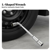 High-Carbon Steel L-Shaped Socket Wrench Long-Lasting Tire Lug Wrench Heat-Treated for Mechanics, DIY Enthusiasts, Workshop