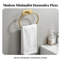 Wall-Mounted Round Towel Circle Easy to Install Circular Towel Hanger Long-Lasting Bathroom Hardware Modern Design for Homeowners, DIY Enthusiasts, Renters, Washroom, Hotel, Powder Room, Kitchen
