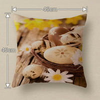 Easter Pillow Case Comfortable Easter Bunny Pillow Cover Breathable Material Printed Square Pillowcase for Homeowners, Families, Bedroom, Couch, Chair
