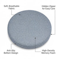 Memory Foam Seat Cushion, Round Chair Pad, Comfortable Tatami Mat, Breathable Polyester Fiber, Orange Red, 40x40cm Thick