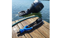 U-Shaped Frame Outboard Engine Flusher Rubber Tubes Two-tubeTube Engine Flusher Clamped Pads Marine Maintenance Tool Blue