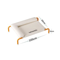 Removable and Washable Dog Cot with Pillow Moisture-Proof Raised Pet Lounger for Indoor
