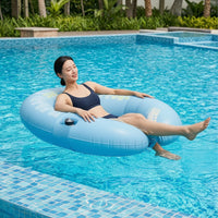 Water Recliner Chair with Mesh Seat Ergonomic Aquatic Lounger with Mesh Seat Compact Inflatable Water Lounger for Adults, Lake, Beach Vacation