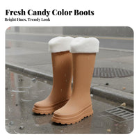 Knee-High Rain Boots Non-Slip Sole Tall Rain Boots Easy to Clean Elevated Wellingtons for Gardeners, Commuters, Rainy Days, Slippery Ground, Outdoor