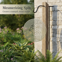 Creative Nordic Mandala Life Flower 3D Rotating Wind Chime Hanging Decor for Home Balcony