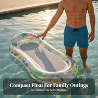 High Buoyancy Inflatable Pool Lounger Long-Lasting PVC Material Floating Bed Lounger Portable Inflatable Mesh Lounger Easy to Carry for Children, Adults