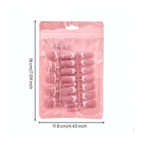 60 Pieces French Tip Press-on Nails Pink French Nail Tips Matte False Nails Resealable Nail Tips with White Details Reusable