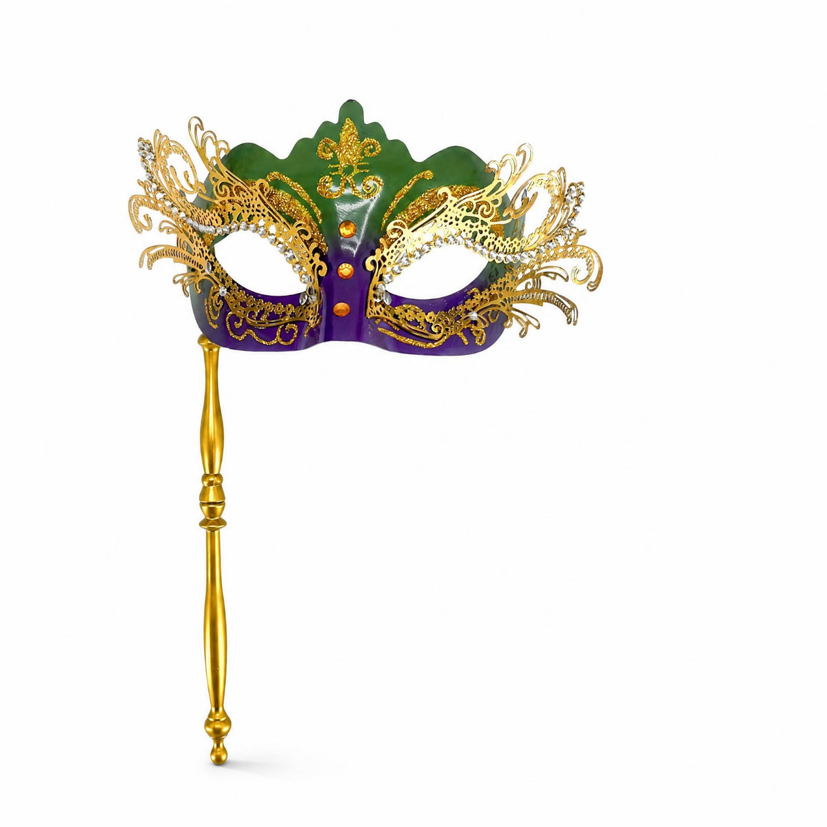 Ornate Handheld Masquerade Mask Filigree Masquerade Mask Cutout Design Costume Accessory Scalloped Edge for Carnival, Party