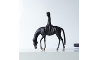 Equestrian Figurine Luxury Elegant Girl on Horse Sculpture Modern Minimalist Equestrian Decor Statue for Living Room, Study, Office