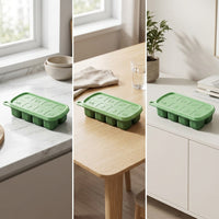 Baby Food Freezer Tray Silicone Ice Cube Mold with Lid for Purees, Breast Milk, and Snacks - BPA Free
