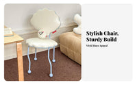 Shell-Shaped-Shaped Chair Includes Gem Plushie Room Decor Comfortable Soft Padding Curved Legs for Design Lovers, Teens