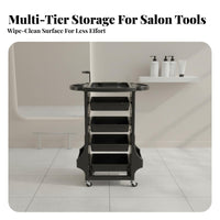 Salon Trolley Cart Portable Hairdressing Tool Cart Salon Trolley with Drawers Effortless-Gliding Wheels Mobile Stylist Station