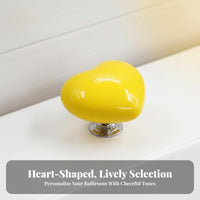 Long Nail-Friendly Heart-Shaped Flush Presser Easy to press Heart-Shaped Flush helper Universal Fit Toilet Accessory With Suction holder for Women, property owners, Restroom