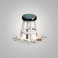 Artisanal 1:64 Chair Model Silver-Toned Resin Chair Model for Display