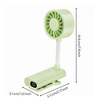USB Clip-Mounted Fan Flexible Neck with Digital Display Home Appliance for Table Edge, Bedside