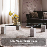 Minimalist & design Sculptural coffee table foundation Table Light Luxury Lounge Table Modern Design Household Furniture Square Top for Interior Decorators, Apartment Dwellers, Office Managers, Living Room, Home, Reception Area