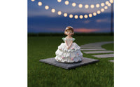 Magical Charm Blossom Dress Figurine Long-Lasting Resin Girl Statue Realistic Feature for Balcony