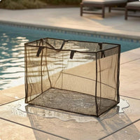 accessibleTop Pool Buoyant Storage Bag Rectangular Hanging Pool Toy Bag Roomy Lightweight for Fence