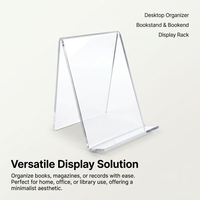 Transparent Acrylic Book Stand, Clear Display Holder for Libraries and Study Rooms, Stable Book Holder for Study Rooms, Modern Book Display Stand