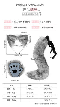 跨境万圣节仿真猫咪套装手作兽耳发箍cosplay兽爪露指手套cos配饰