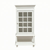 Miniature Armoire with Openwork Unpainted Dollhouse Cabinet Handcrafted Dollhouse Cabinet with Shelf for Hobbyists, Collectors, Diorama