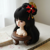 BJD Doll Kimono Fabric Hair Clip Japanese Style Headwear for 1/3 1/4 Scale Dolls