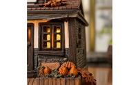 Vintage Light-up Pumpkin Cottage Halloween Lighted House with Pumpkins Miniature House with Warm Lights Autumn Pumpkin Cottage