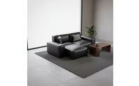 Multifunctional Sofa Bed Transformable Design Electric Recliner Sofa Remote Control Black Leather Sectional for Small Apartment Dwellers