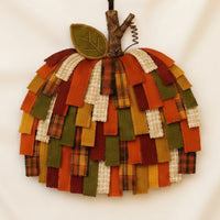 Pumpkin Door Hanger Rustic Patchwork Pumpkin Farmhouse Decorations for Entryway