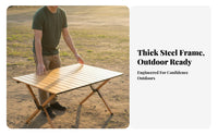 Folding Table and Chair Set Foldable Portable Picnic Set Easy Assembly Portable Camping Table for Picnickers, Families, Travel, Backyard, Beach