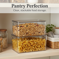 Japanese Transparent Acrylic Storage Box with Lid for Snacks, Kitchen, and Desktop Organization
