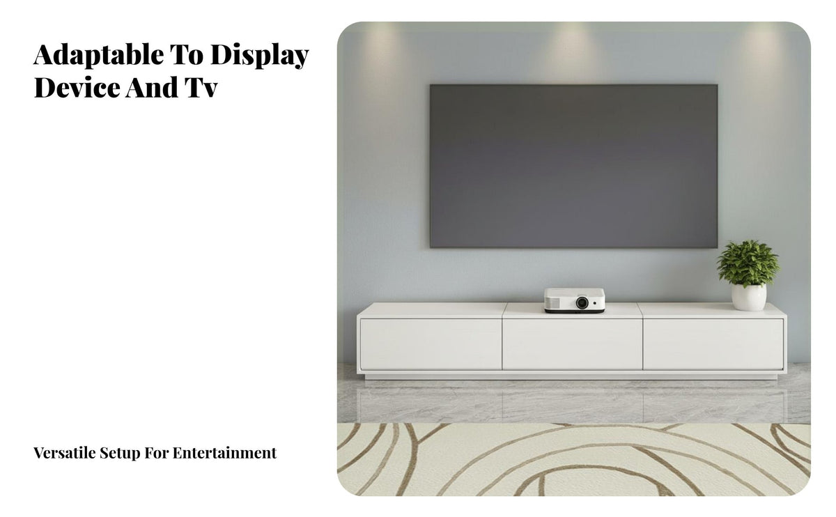 TV Cabinet Handleless Design Contemporary TV Stand Built-in Cable Management Modern Entertainment Stand for Home Theater Enthusiasts