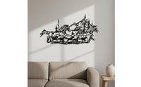 Metal Peak Wall Decoration Precision-Cut Details Black Metal Landscape Wall Art Lightweight for Hikers