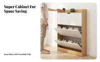 Entryway Footwear Storage Unit Space-Saving Design Tip-out Footwear Storage Unit Dust-Resistant for Apartment Dwellers, Homeowners, Narrow Areas