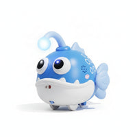 Sound Activated Electric Clownfish Toy Rounded Edges Light-up Clownfish Toy Plastic Finish Electronic Electric Aquatic Creature Auto Driving for Children