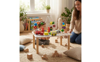Tabletop Wooden Activity Table Fine Motor Educational Busy Board Table Sensory Wooden Activity Center Learning for Preschoolers