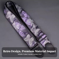 Universal Fit Violet Butterfly Guitar Strap Artistic Pattern Bass Guitar Strap Comfortable for Men, Music Practice, Concerts, Band Rehearsal