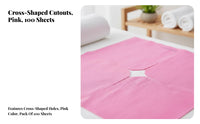 100 Pieces Hygienic Beauty Bed Hole Towel Soft & Comfortable Disposable Face Cradle Cover Skin-Friendly for Spa Professionals, Spas