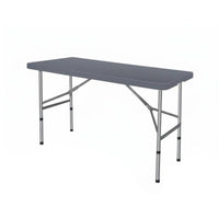 Foldable Design Plastic Folding Table Space Saving Rectangular Folding Table No Assembly Required Easy to Clean for Vendors, Campers, Outdoor, Market Stalls, Camping, Picnics