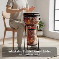 Handsliberated Playing Djembe Floor Stand Stable Support Drum Holder Portable Musical Instrument Accessory Collapsible Design for Percussionists, Musicians, Music Enthusiasts, Live Performance, Home Practice, Jam Sessions, Outdoor Gatherings
