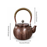 Copper Teapot Handmade Teapot with Lid Chinese-Style for Home, Collectors