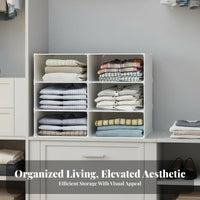 Space-Saving Stackable Sliding Basket adaptable Wardrobe Shelf Multi-Functional Closet Organizer Easy to Assemble for Families, Homeowners, Students, Bedroom, Dorm Room