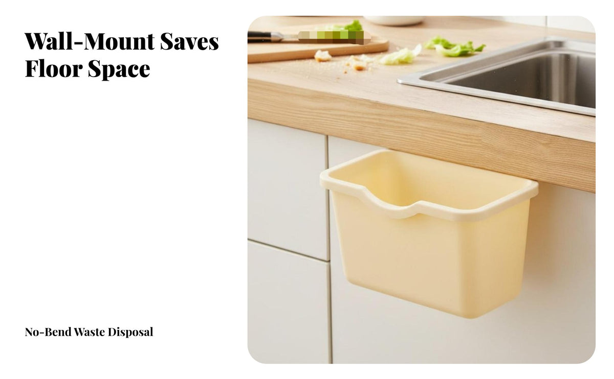 Hanging Trash Can Wall-Mounted Cabinet Door Waste Bin Large Capacity Cabinet Door Garbage Bin for Homeowners, Home Cooks, Kitchen, Lavatory, Dorm Room