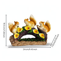 Squirrel Statue with Solar Lights Whimsical Solar Squirrel Garden Statue Bonsai Arch Sculpture Lighted Ornament Weatherproof