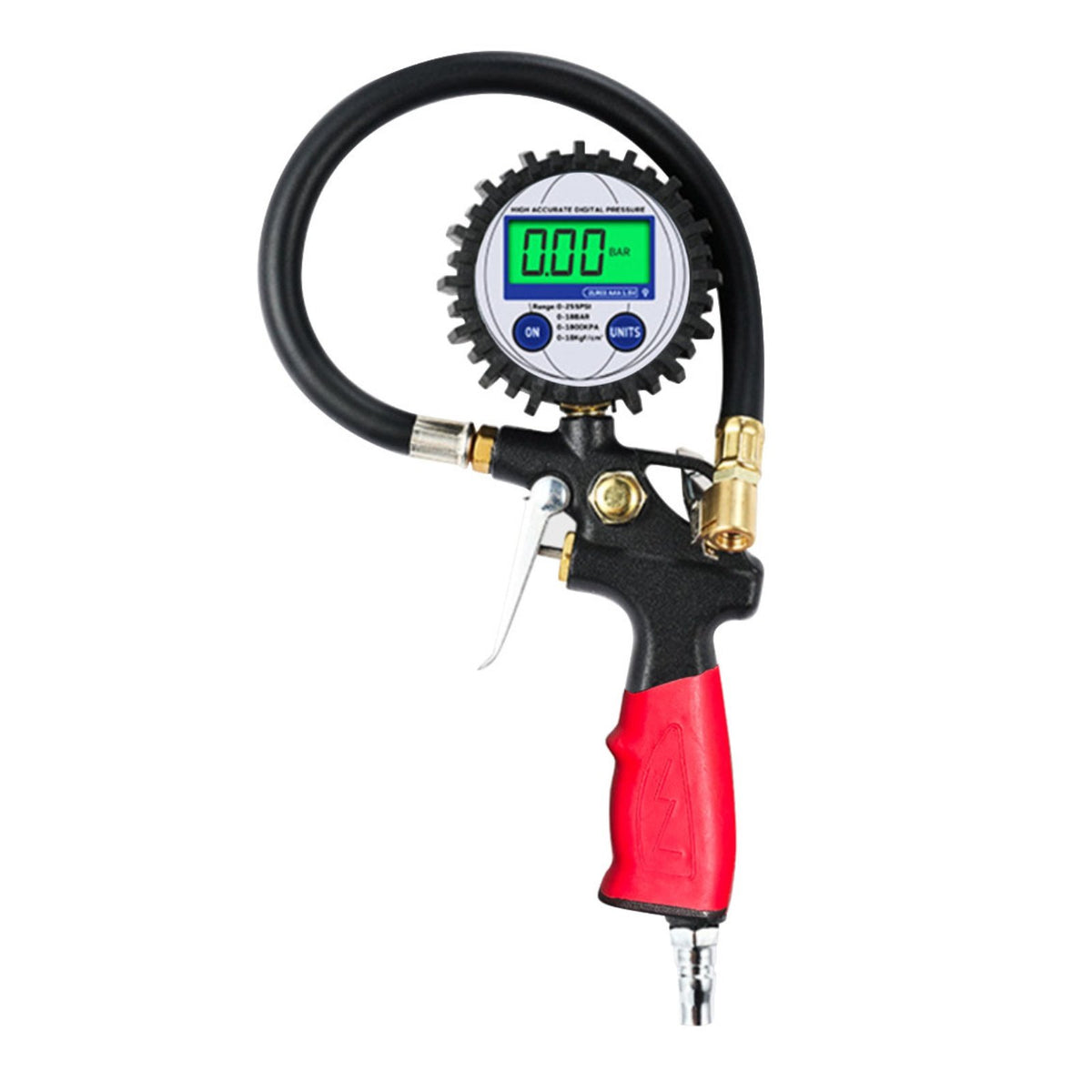 Tire Pressure Inflator Gauge Ergonomic Grip Analog Tire Pressure Gauge Simple Automotive Tool for Mechanics, Auto Shop