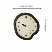 Irregular Wall Clock Decorative Analog Wall Clock Slim Clear Contrast for Minimalists, Living Room, Bedroom