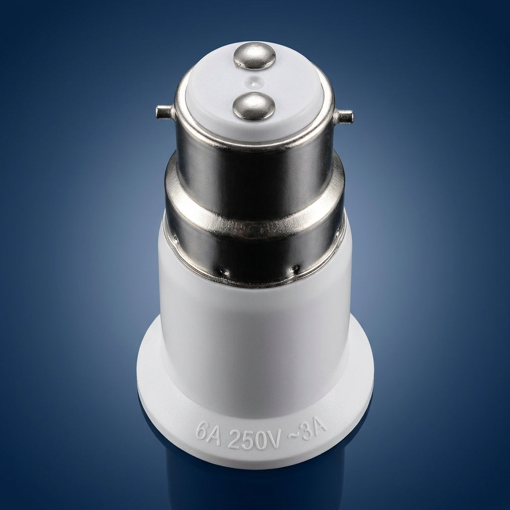 B22 to E27 Heat Resistant Bulb Base Converter for Home Lighting, Single Pack Ceramic Bulb Adaptor with Tapered Base, B22 E27 Household Lighting