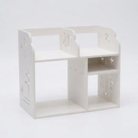 4 Tier Desktop Bookshelf, Corner Desk Organizer Shelf, PVC Material Storage Rack for Students, Workspace Organization Bookcase